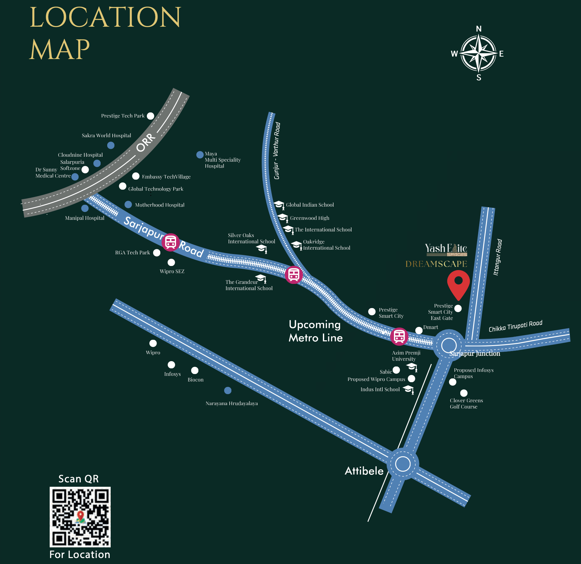 Yash Elite Spaces DreamScape Sarjapur Location Map